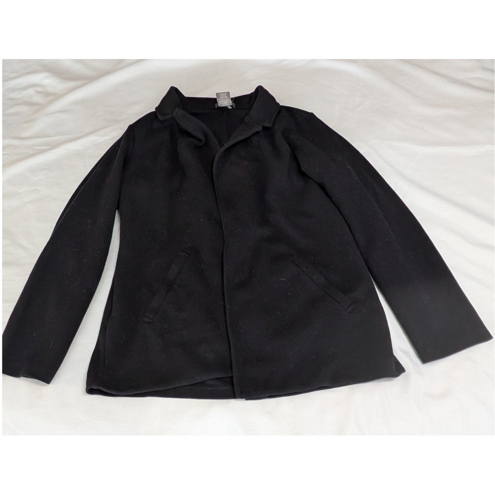 Matty M Knit Blazer Women XL Black Good Cotton Blend Open Front Notched Collar